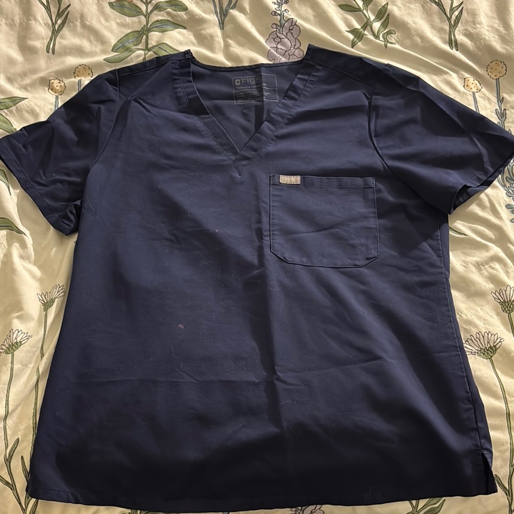 Figs navy blue scrub top